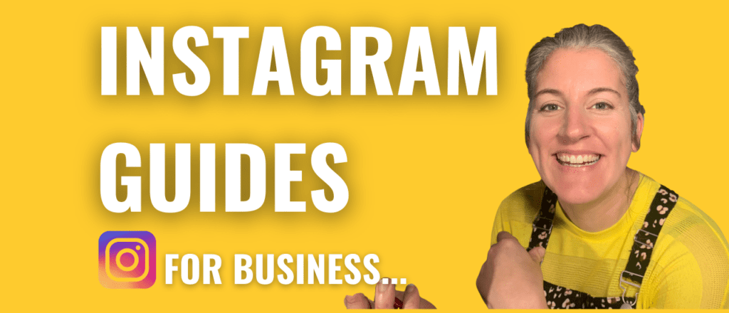 Emily from Yellow Tuxedo holding a phone and talking about Instagram Guides for Business- Digital Visibility Specialists
