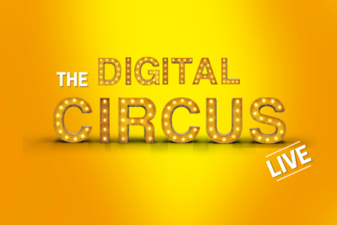 The Digital Circus LIVE 2022 logo on a yellow background
