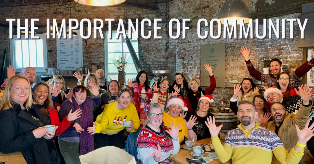 The importance of community for small business owners, A picture of some of the digital circus members meeting in person at Deveroast coffee house in Botley