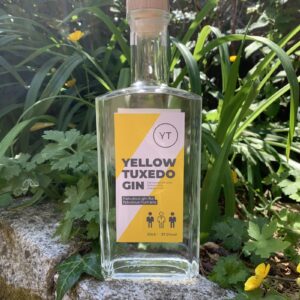 A bottle of yellow tuxedo gin