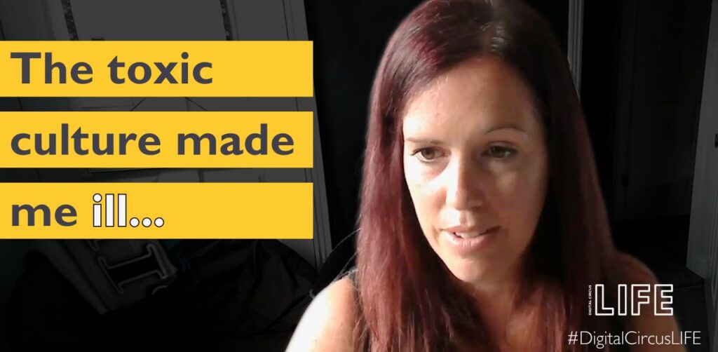 toxic work culture. Laura Bean on the small business Podcast The Digital Circus LIFE