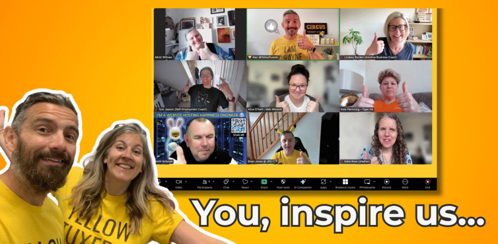 An image from a Yellow Tuxedo coffee morning.. Inspired by the people in this small business community.